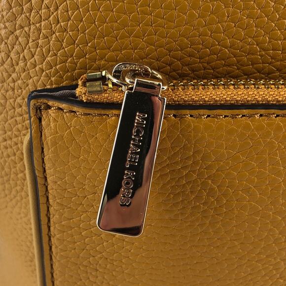 MICHAEL KORS NWT Adina Medium Backpack Purse Marigold yellow leather - Picture 7 of 10